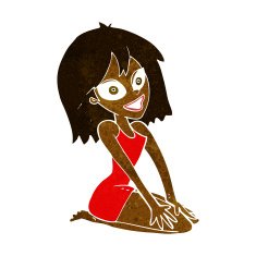cartoon happy woman in dress N15