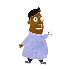 cartoon nervous man with tickets N6