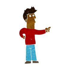 cartoon curious man pointing N5