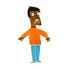 cartoon terrified man N145