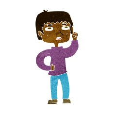 cartoon boy with question N14