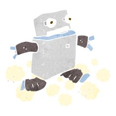cartoon running robot N4