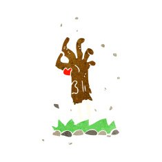 cartoon zombie hand rising from ground N5