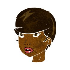 cartoon pretty female face N46