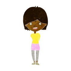 cartoon friendly woman N34