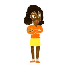 cartoon woman with crossed arms N22