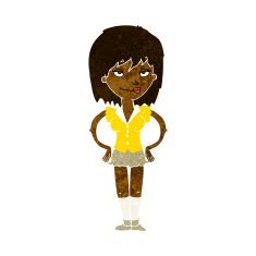cartoon woman with hands on hips N104