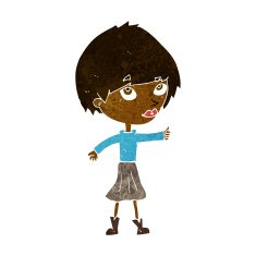cartoon woman giving thumbs up symbol N31