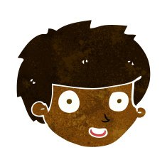 cartoon happy boy's face N10