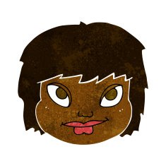 cartoon female face N73