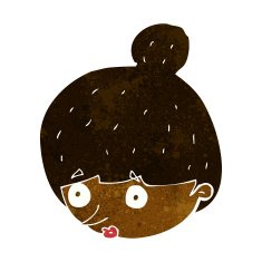 cartoon surprised woman's face N6