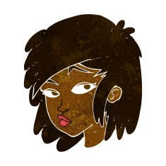 cartoon curious woman N33