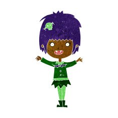 cartoon happy vampire girl N18