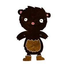 cartoon teddy black bear wearing boots N2