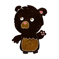 cartoon black teddy bear N2