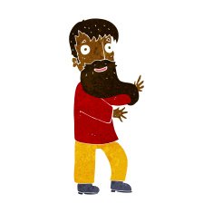cartoon excited bearded man N5