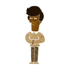 cartoon man narrowing his eyes N5