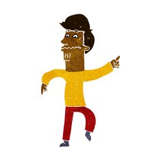 cartoon worried man pointing N14