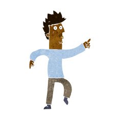 cartoon worried man pointing N15