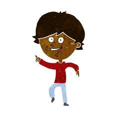cartoon happy pointing man N9