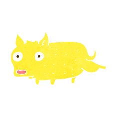 cartoon little dog cocking leg N4