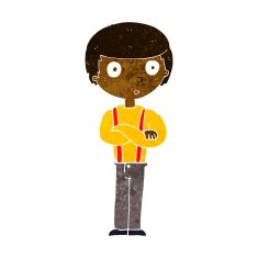 cartoon staring boy N10