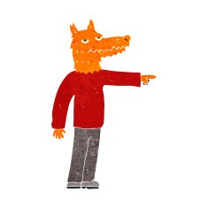 cartoon fox man pointing N3