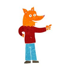 cartoon fox man pointing N4