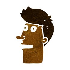 cartoon shocked male face N5