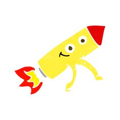 cartoon happy rocket N6