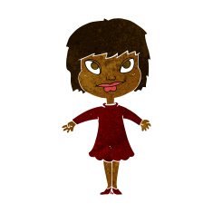 cartoon girl shrugging shoulders N15