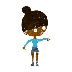 cartoon surprised woman N116