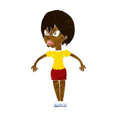 cartoon annoyed woman N98