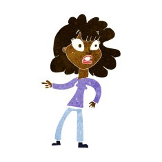 cartoon worried woman pointing N6