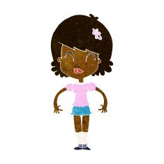 cartoon happy pretty woman N6