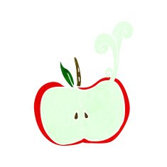 cartoon juicy apple half N2