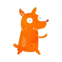 cartoon little dog waving N5