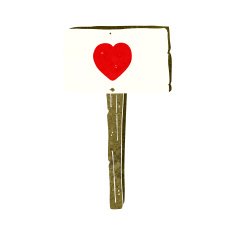 cartoon love heart sign post N4