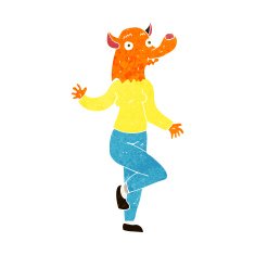 cartoon dancing fox woman N2
