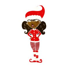 cartoon santa's helper woman N6