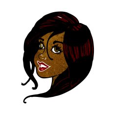 cartoon pretty female face N47
