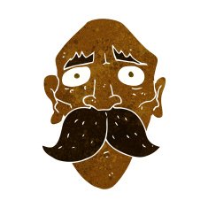 cartoon sad old man N11