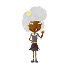 Cartoon Woman Waving N163