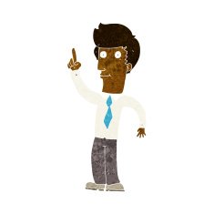 cartoon friendly man with idea N6