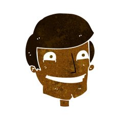 cartoon grinning man N45