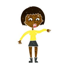 cartoon surprised woman N118