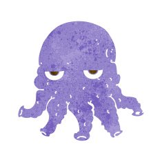 cartoon alien squid face N15