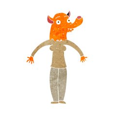 cartoon friendly fox woman N2