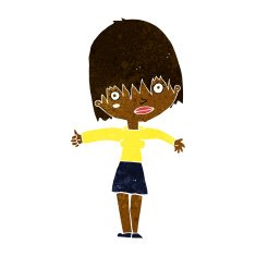 cartoon curious woman N34