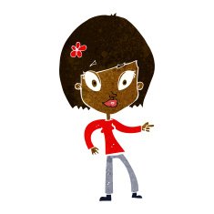 cartoon pretty woman pointing N19